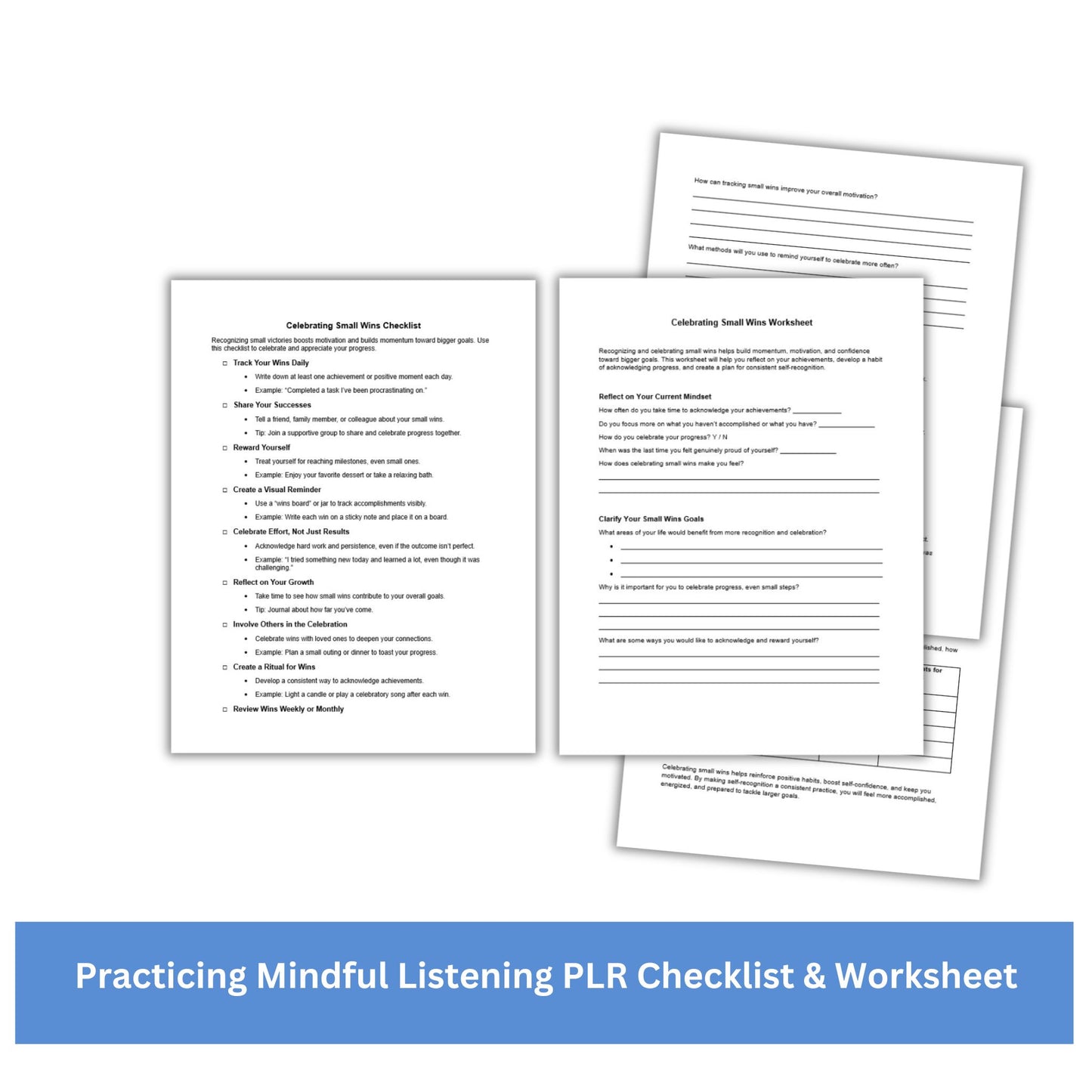 Practicing Mindful Listening PLR Checklist & Worksheet