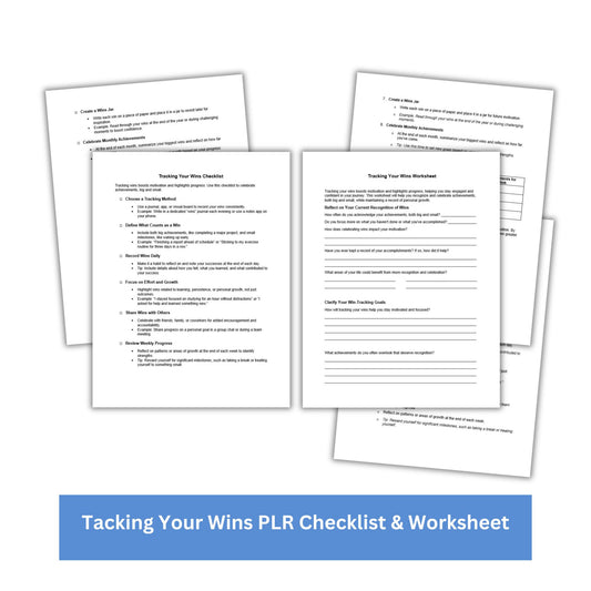 Tracking Your Wins PLR Checklist & Worksheet