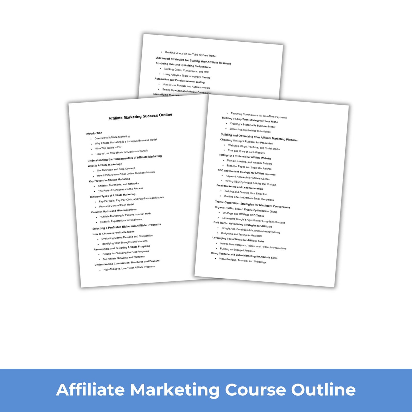 Affiliate Marketing PLR Course Outline