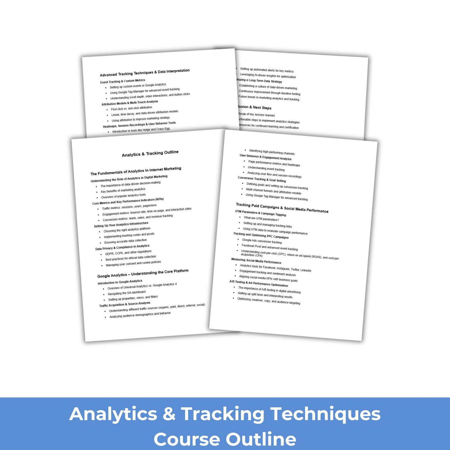 Analytics and Tracking Course Outline PLR