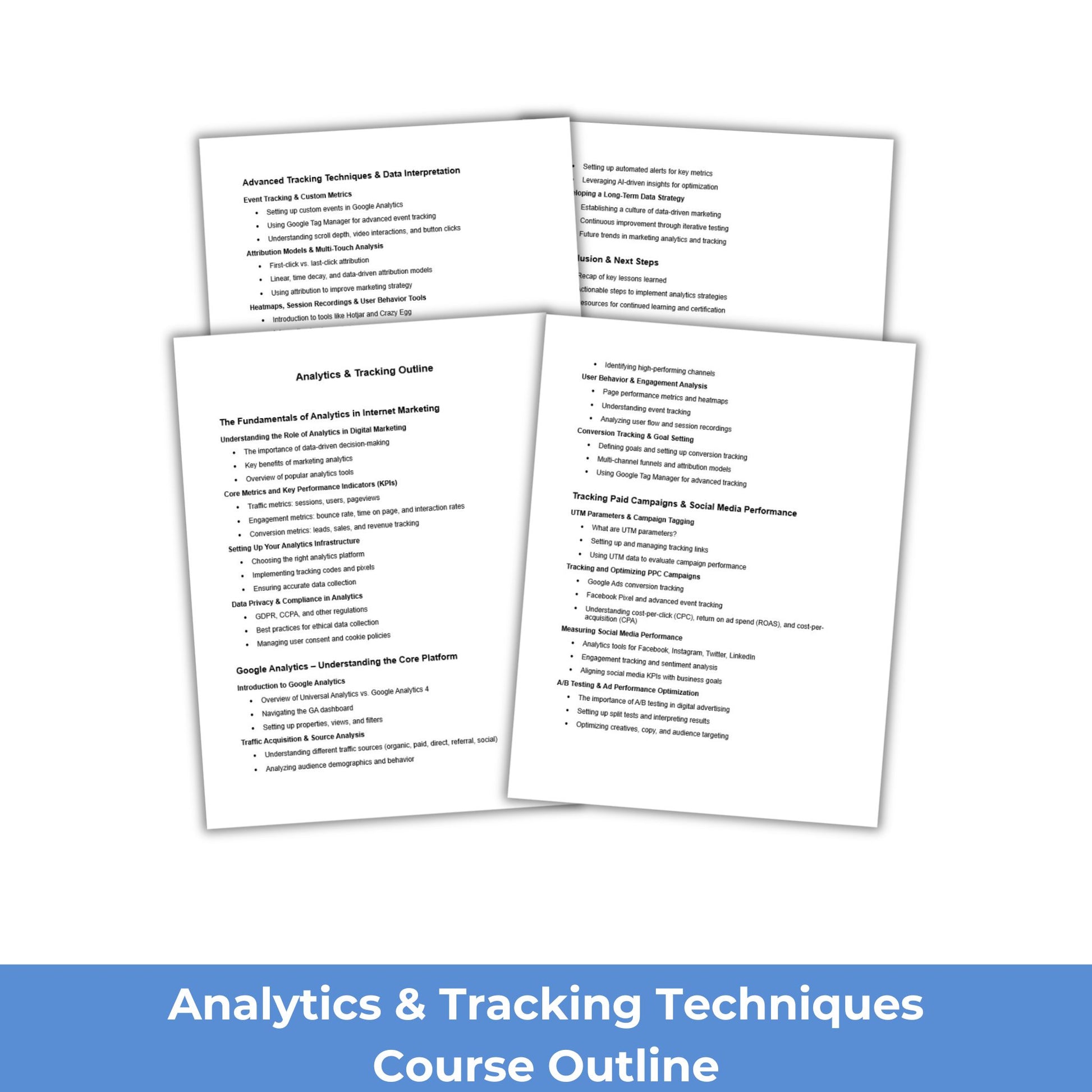 Analytics and Tracking Course Outline PLR