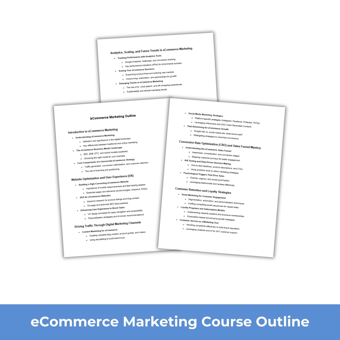 eCommerce PLR Course Outline
