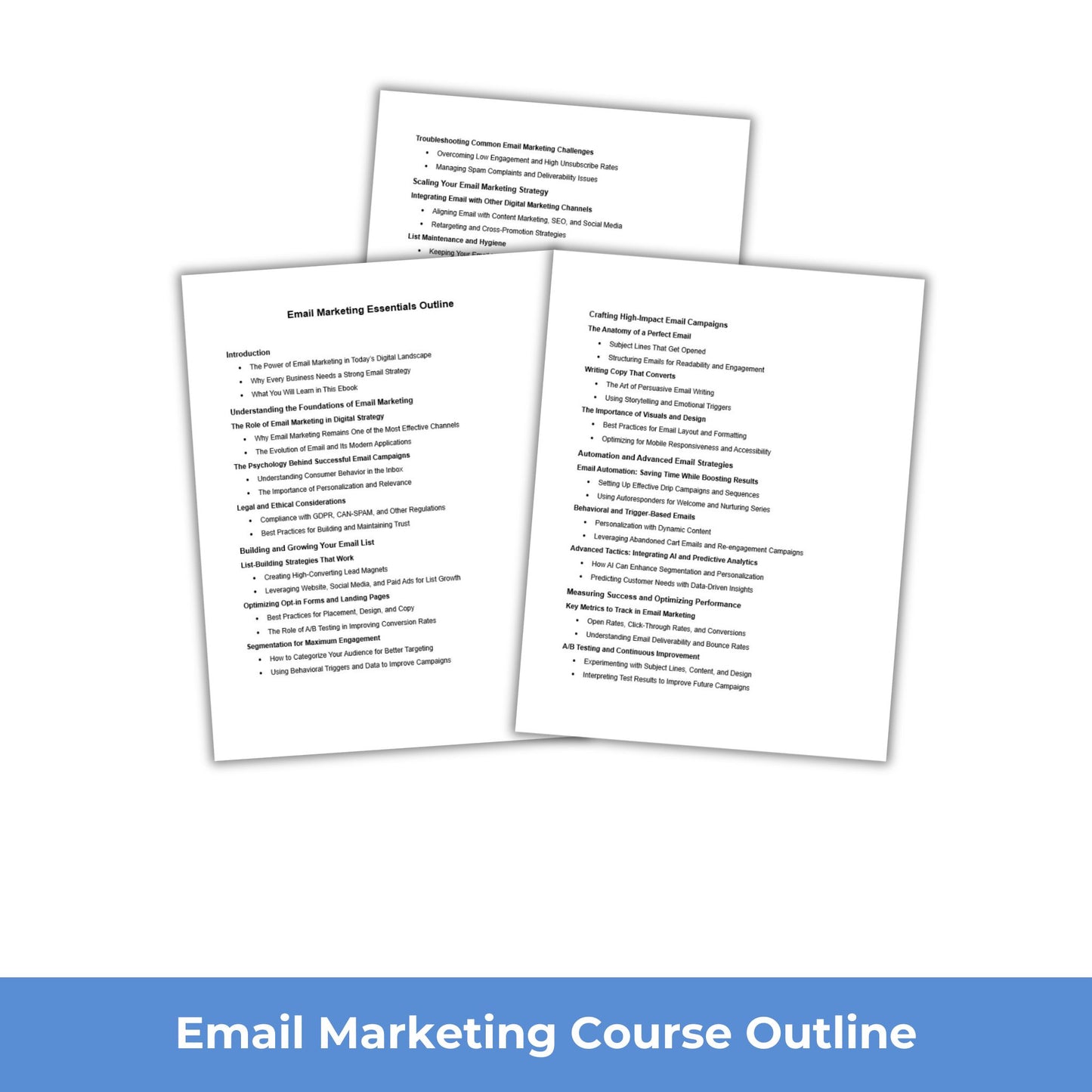 email marketing essentials plr course outline