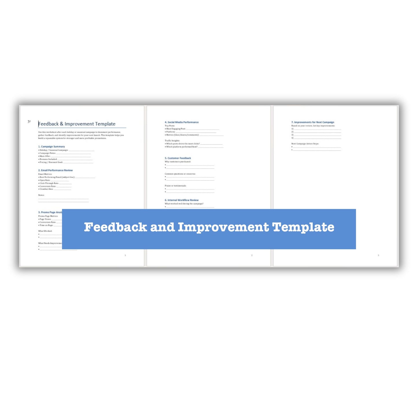 Effortless Holiday Sales PLR Feedback and Improvement Template