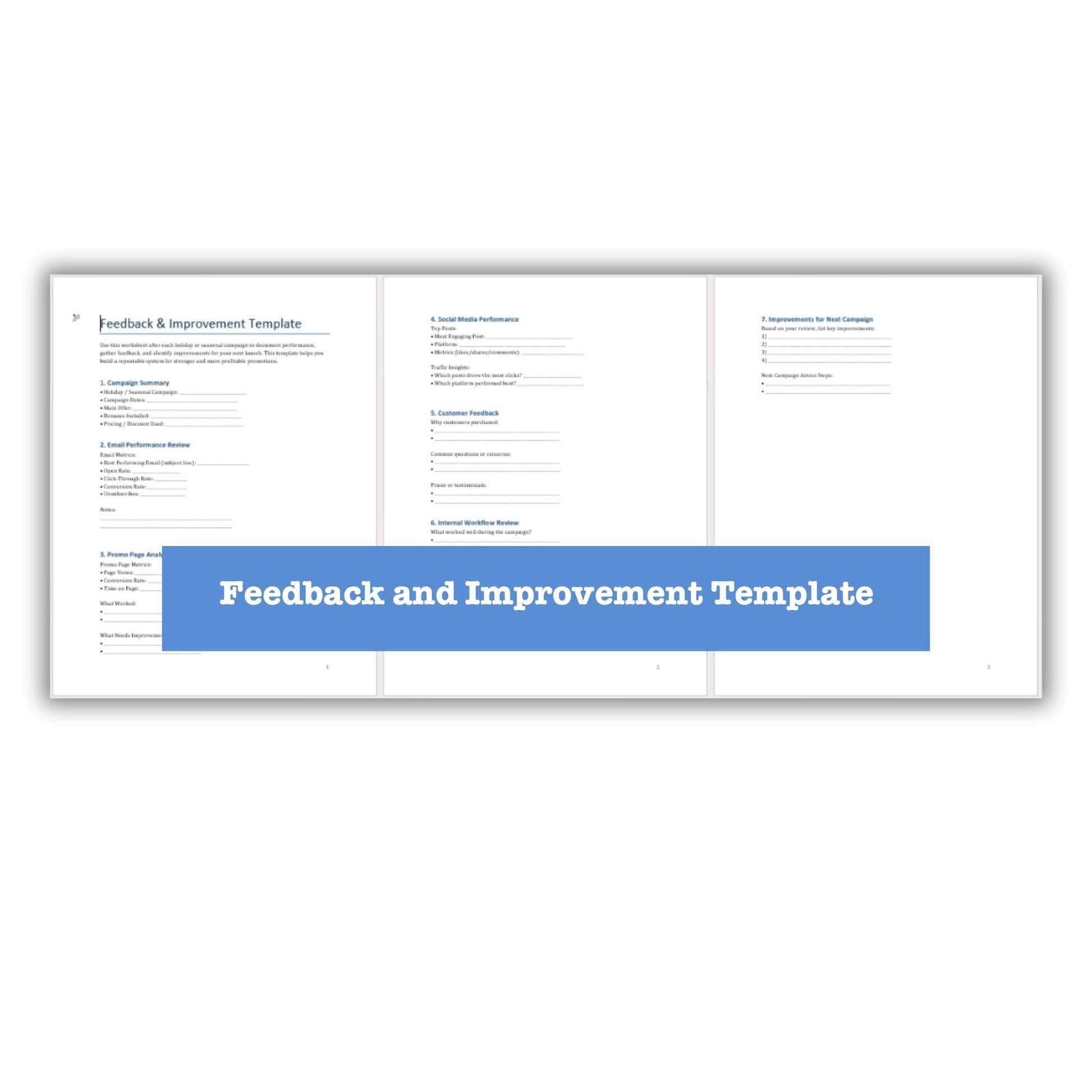 Effortless Holiday Sales PLR Feedback and Improvement Template