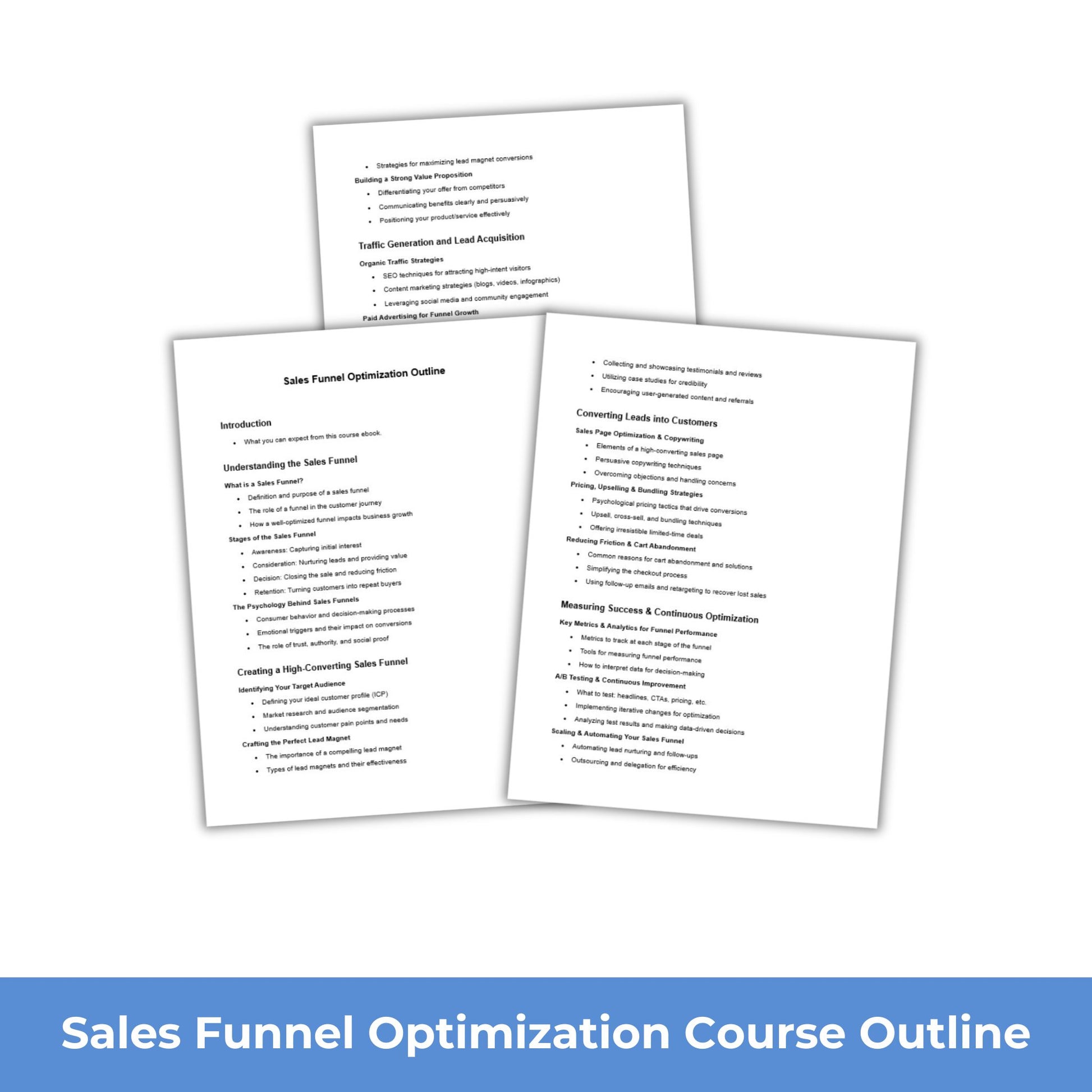 Sales Funnel Optimization PLR  Course Outline