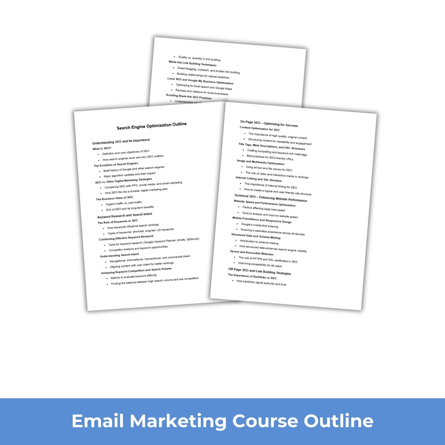 search engine optimization course outline plr