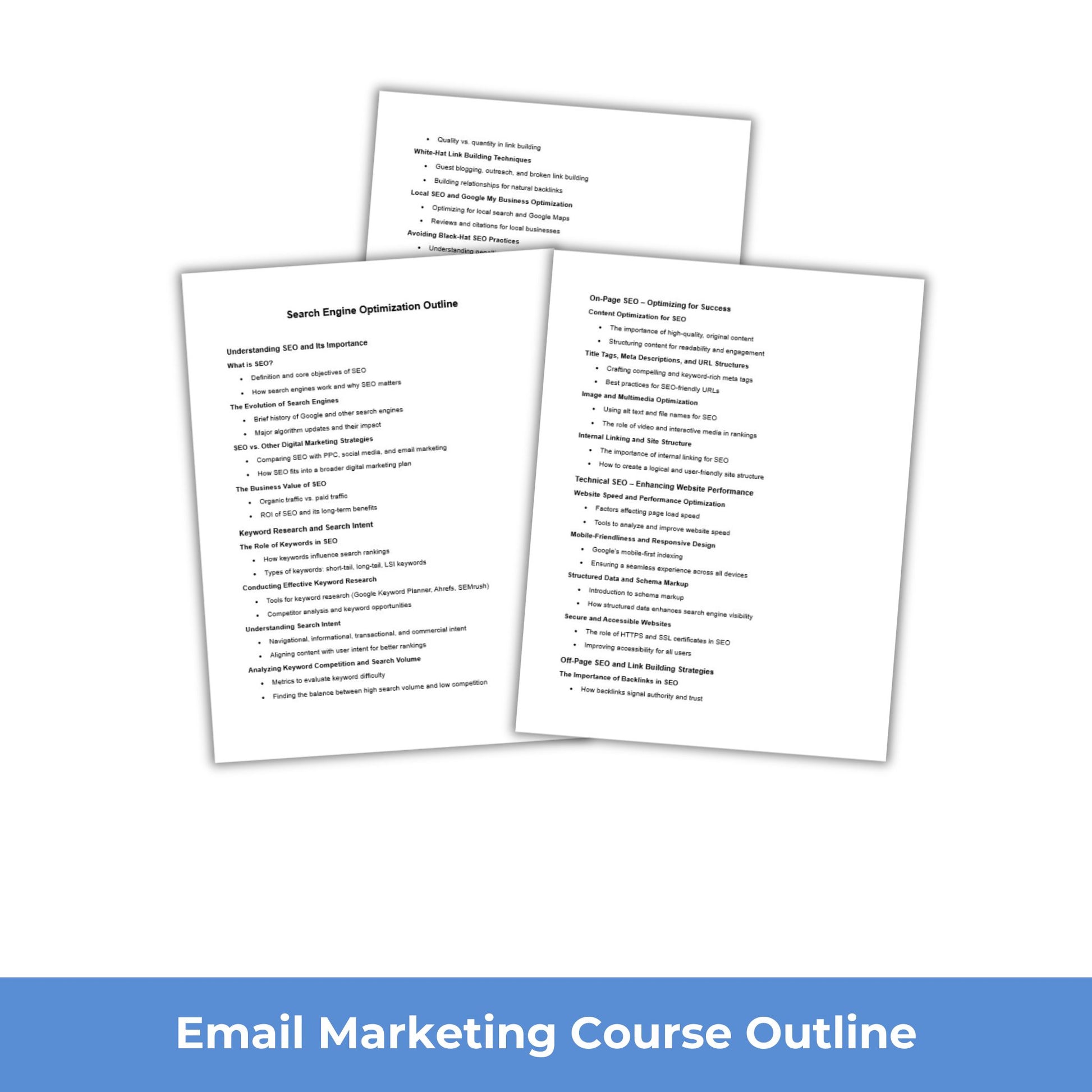 search engine optimization course outline plr