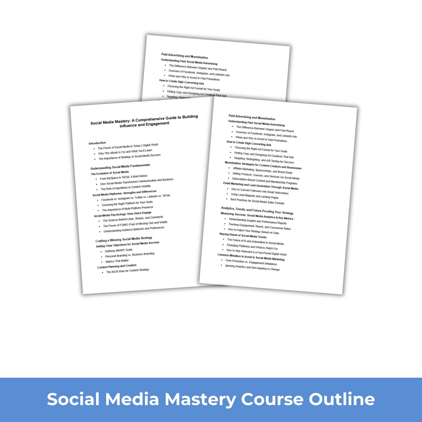 social media mastery course outline PLR
