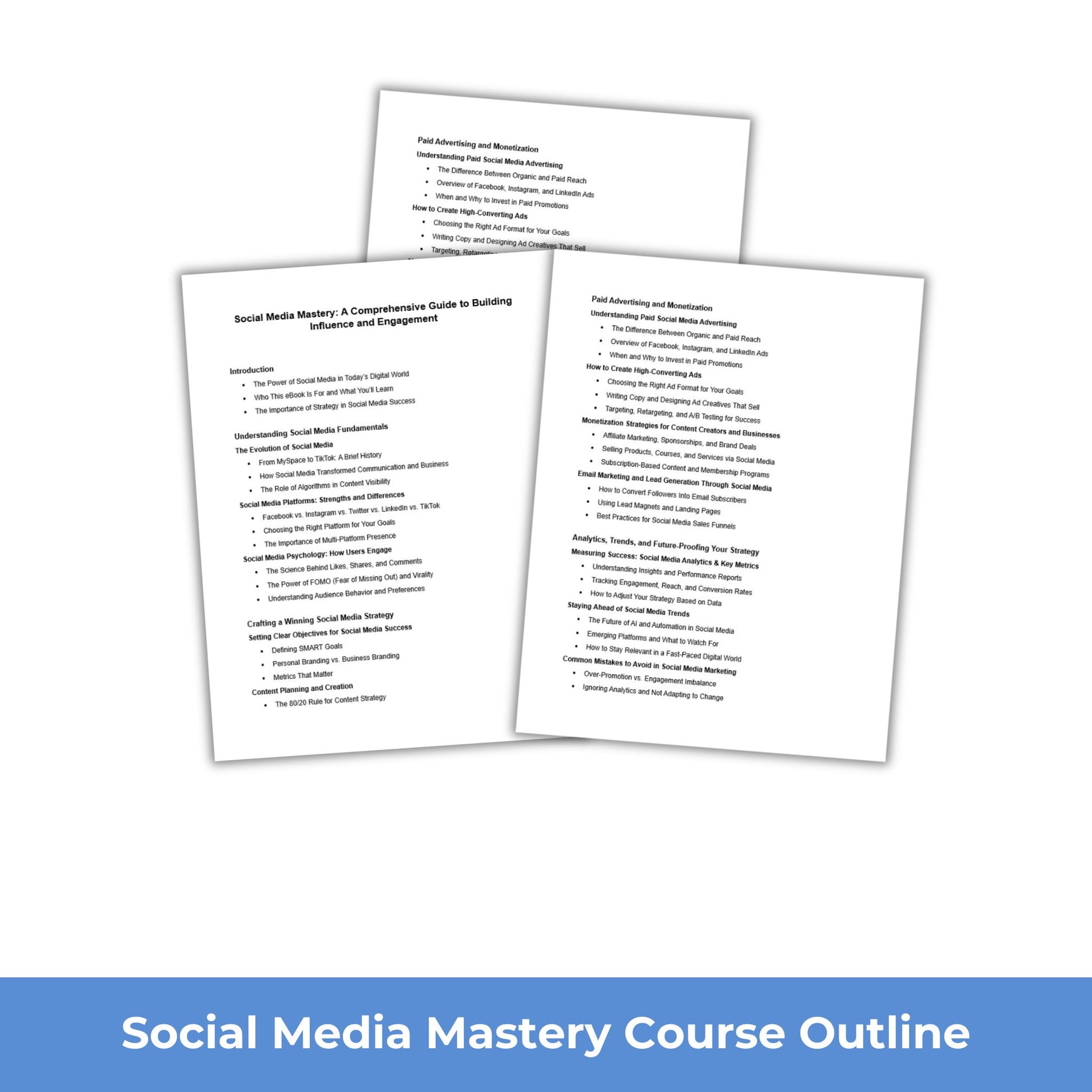social media mastery course outline PLR