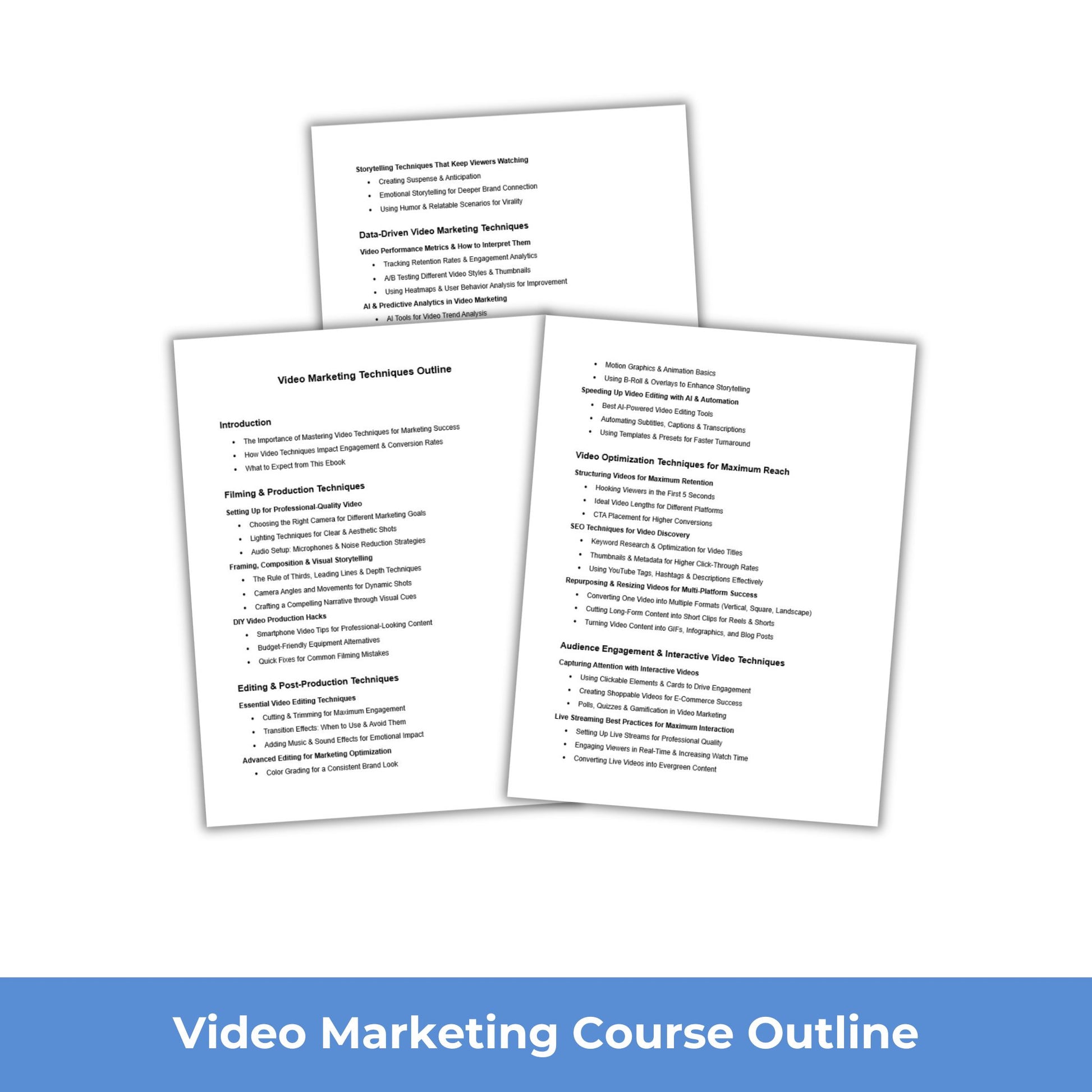 Video Marketing Course Outline PLR