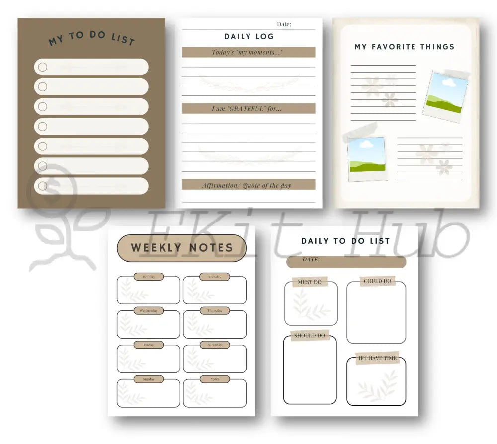 10-Pack Canva Journal Page Templates - Collection #2