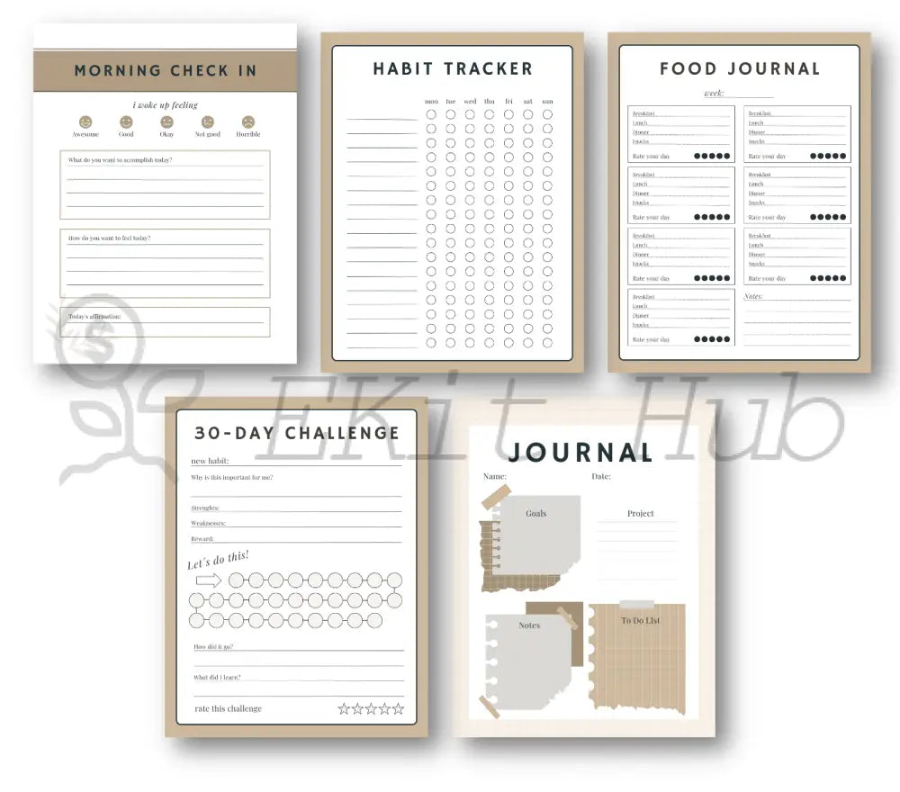 10-Pack Canva Journal Page Templates - Collection #2