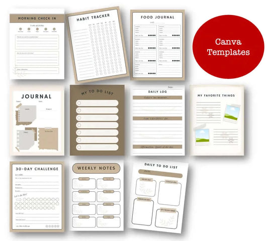10-Pack Canva Journal Page Templates - Collection #2