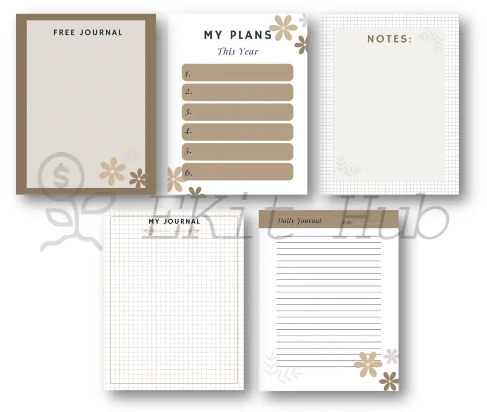 10-Pack Canva Journal Page Templates - Collection #3