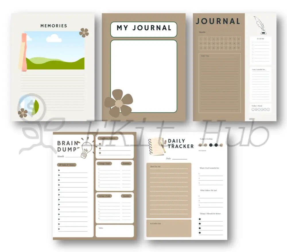 10-Pack Canva Journal Page Templates - Collection #3