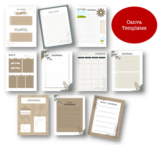 10-Pack Canva Journal Page Templates - Collection #4