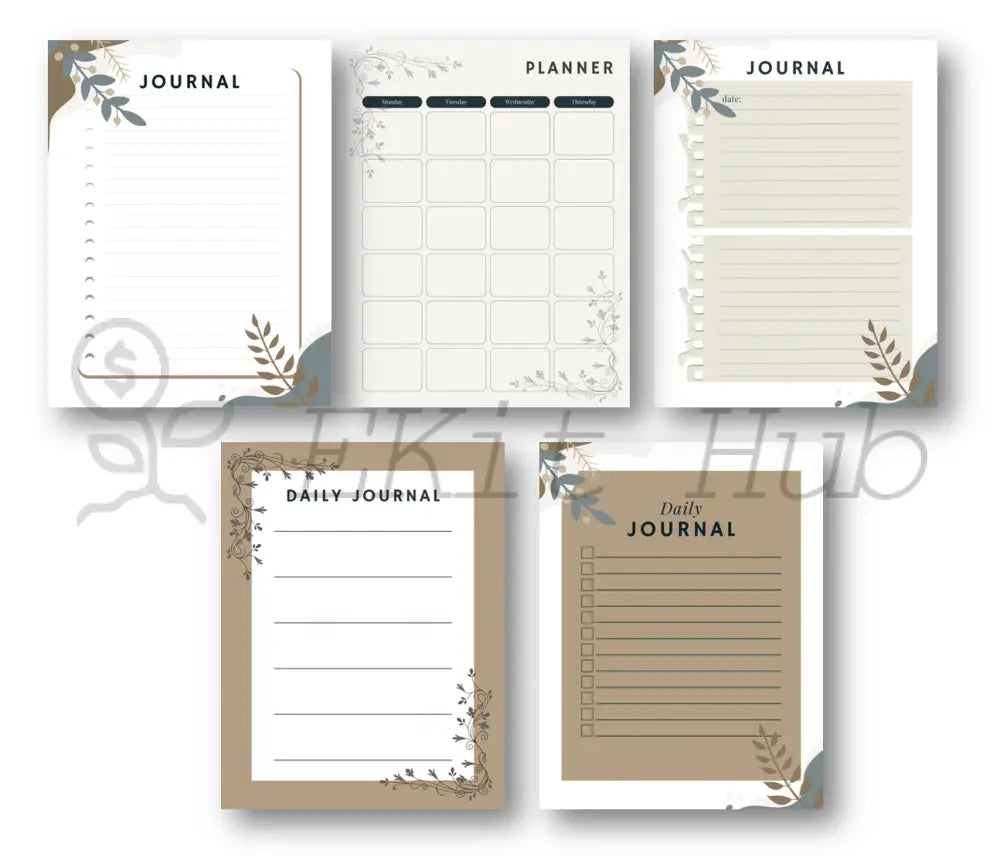 10-Pack Canva Journal Page Templates - Collection #4