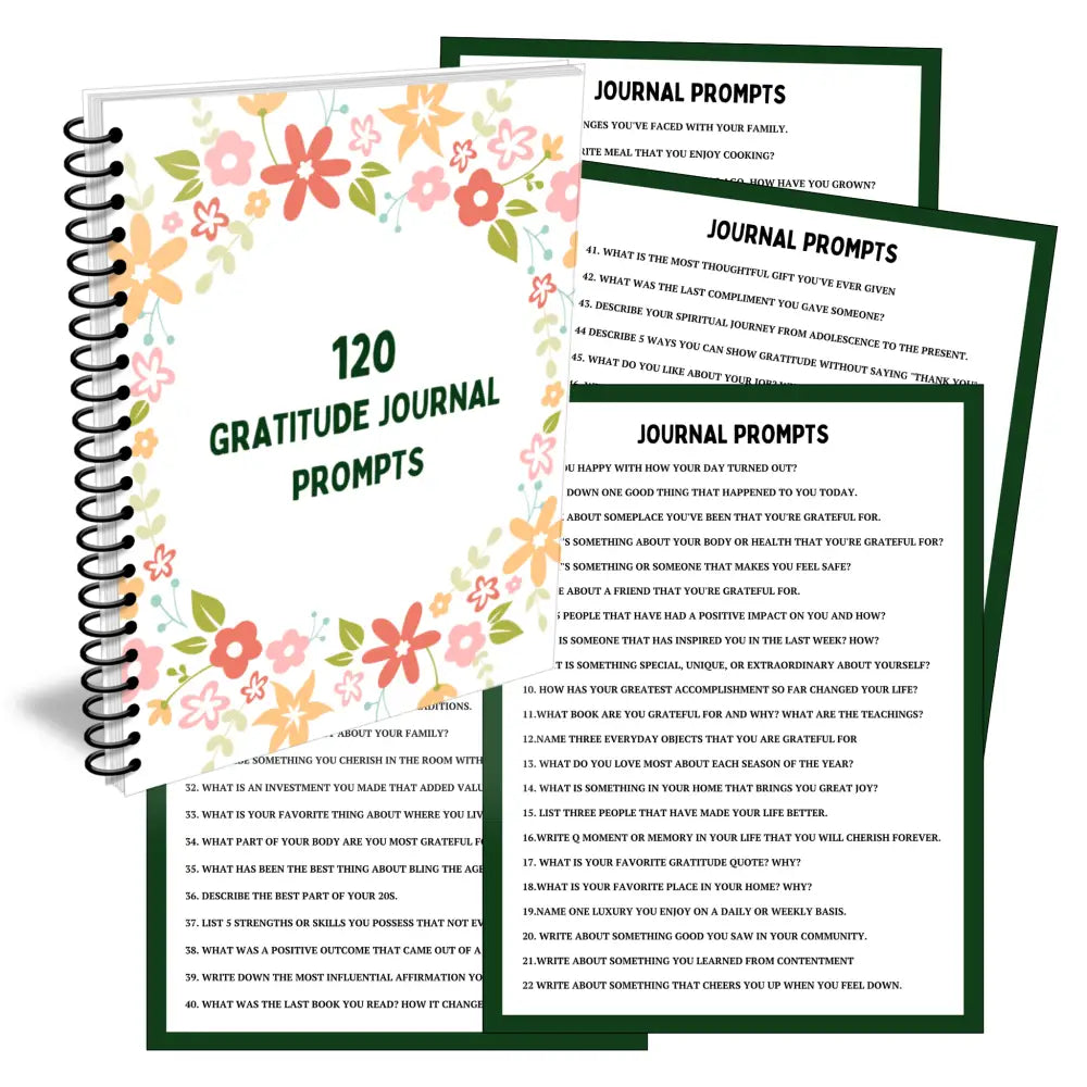 120 Gratitude Prompts - Printable Canva Plr Journal Templates