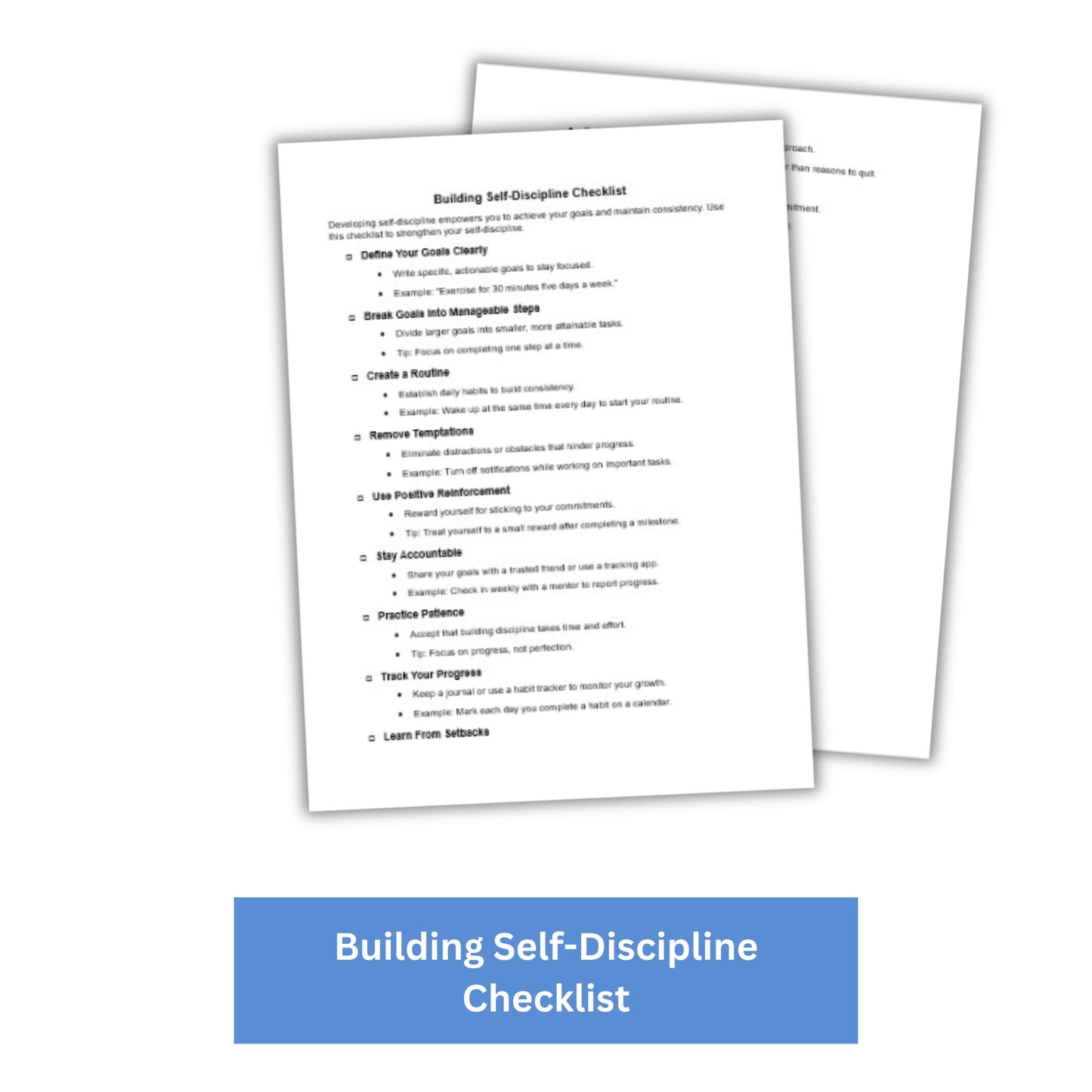 Building Self-Discipline PLR Checklist