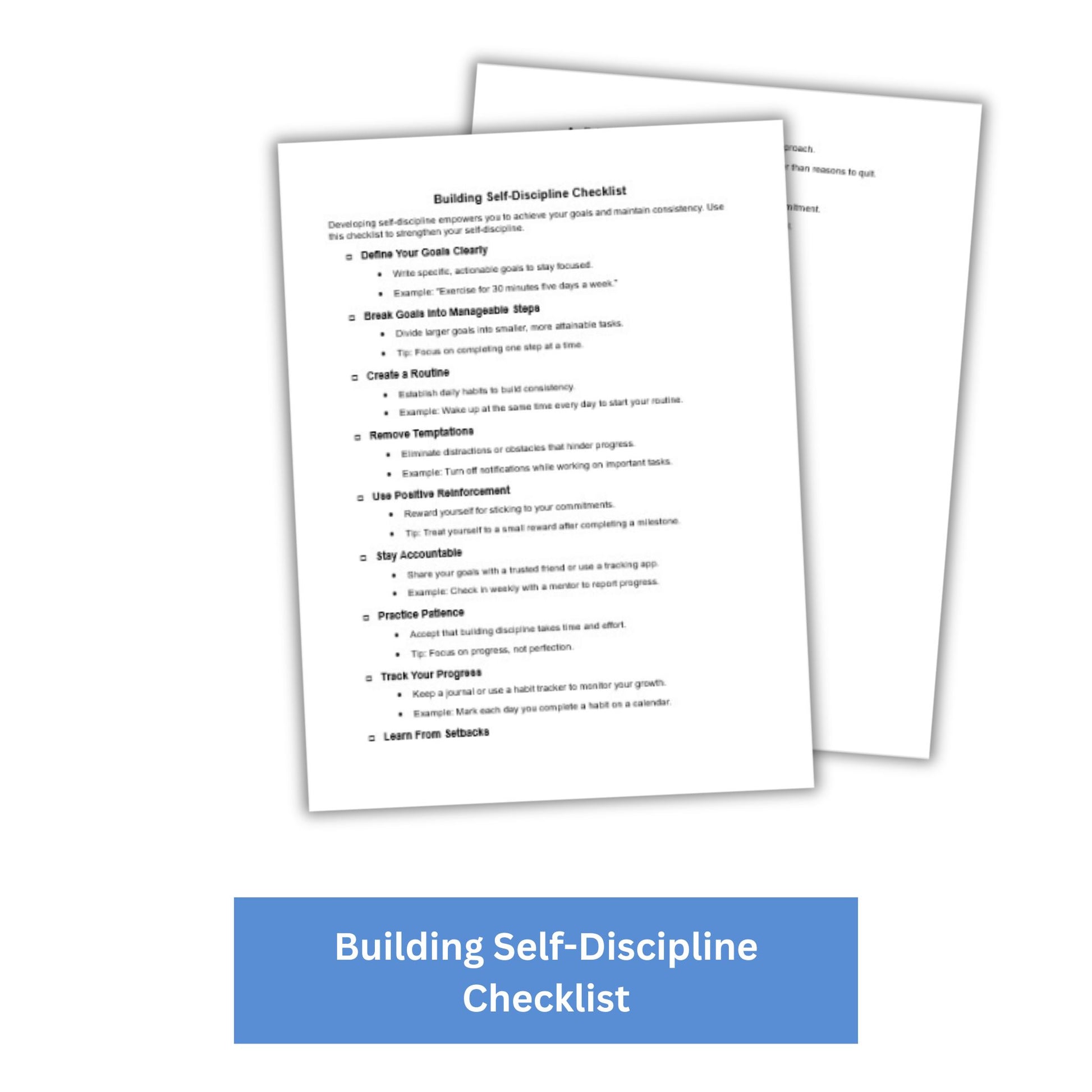 Building Self-Discipline PLR Checklist