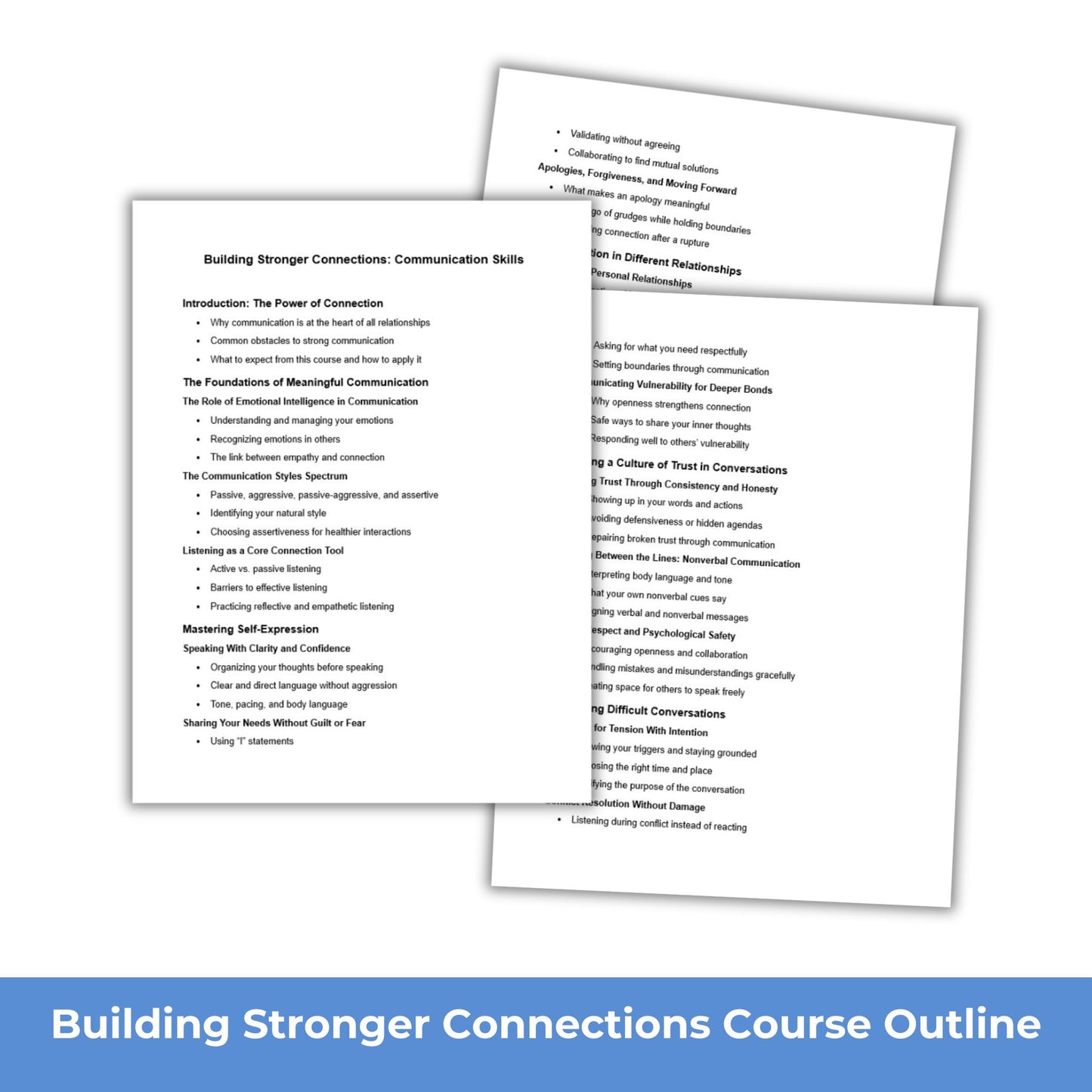 Building Stronger Connection PLR Course Outline