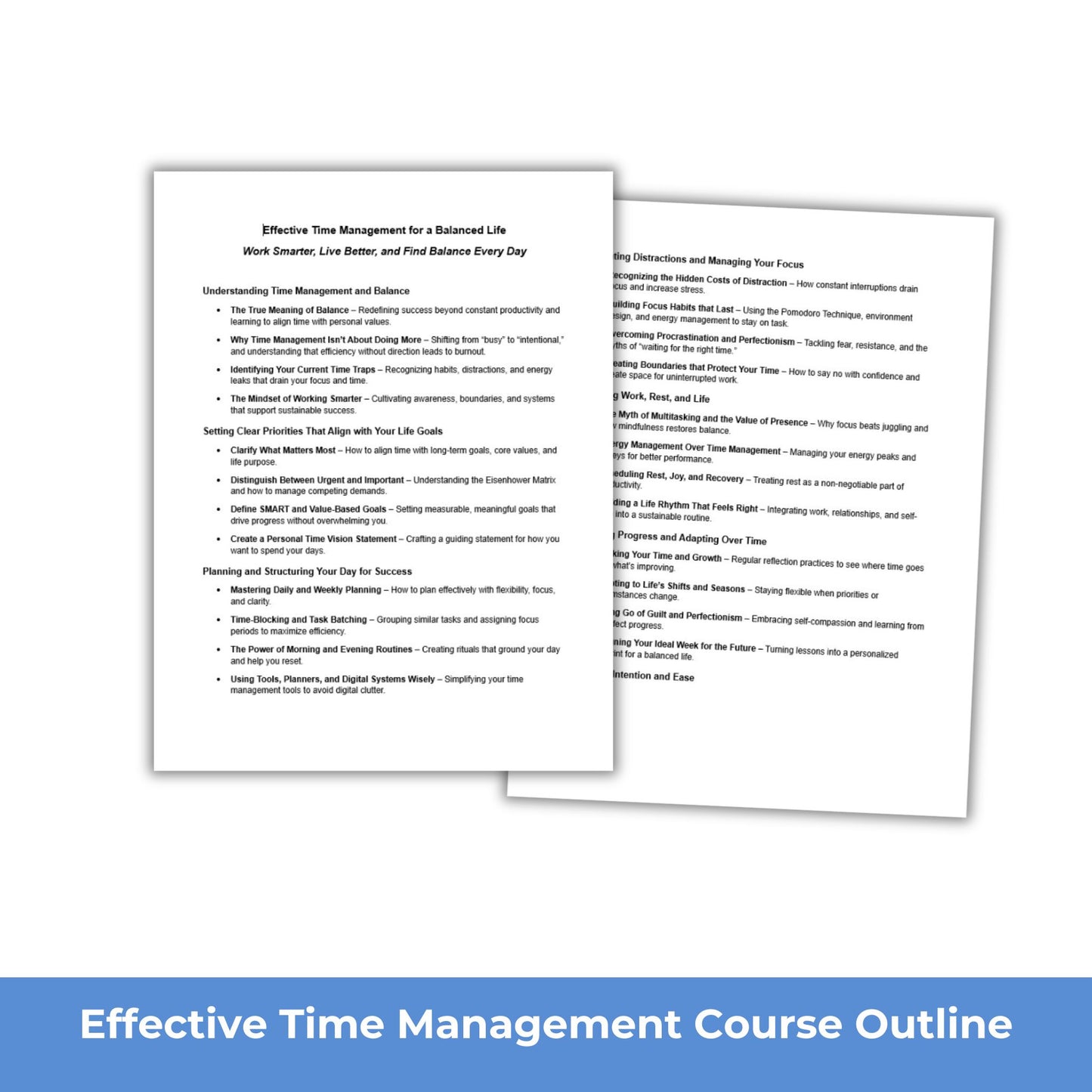 Effective Time Management for a Balanced Life - PLR Course