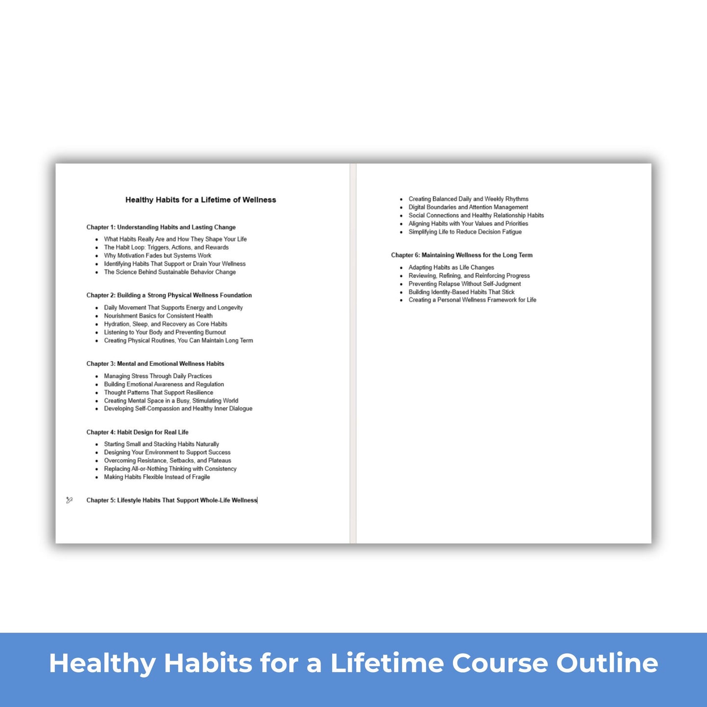 Healthy Habits for a Lifetime of Wellness - PLR Course