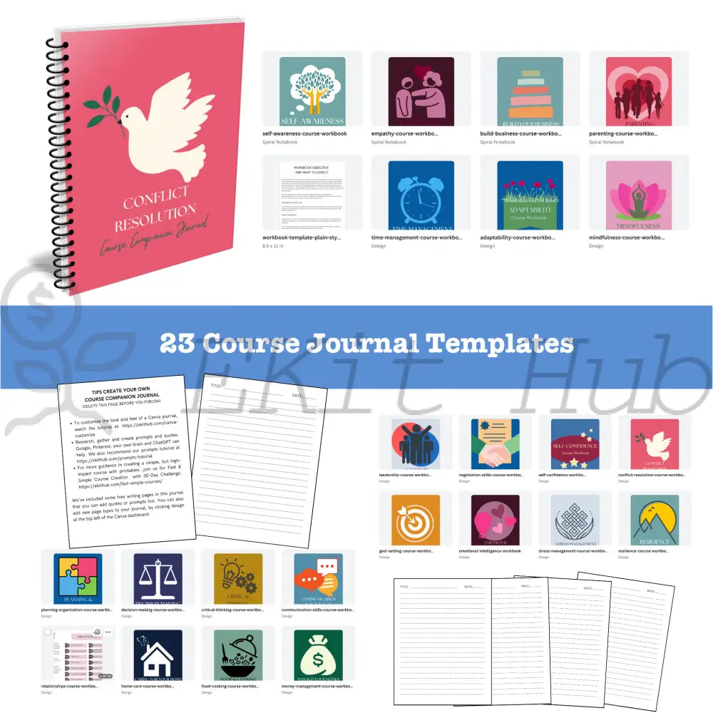 Course Journal Templates - for Canva