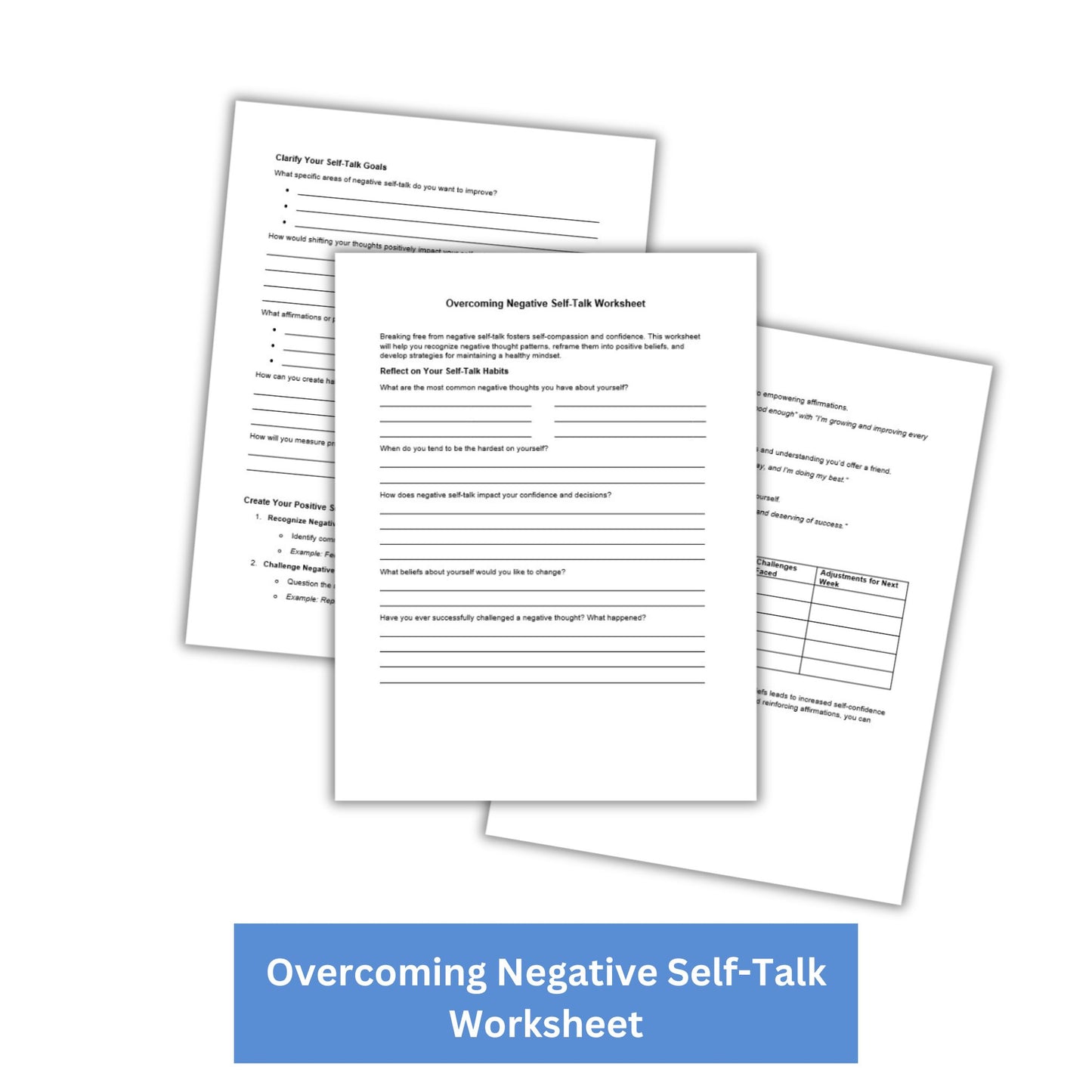 Overcoming Negative Self-Talk PLR Checklist & Worksheet