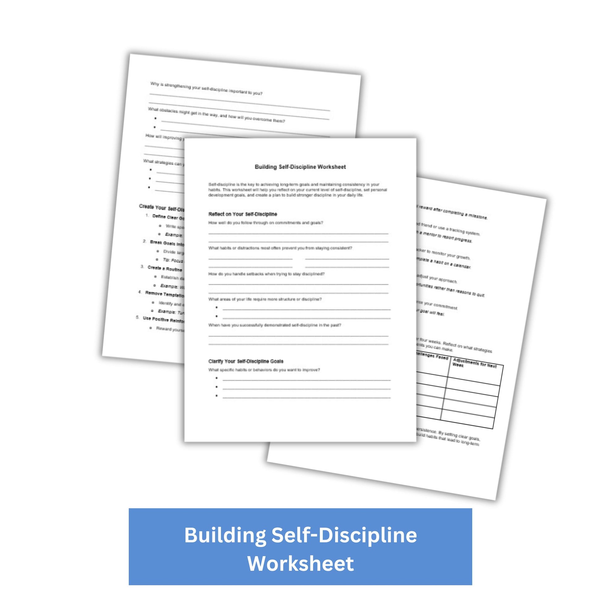 Building Self-Discipline PLR Worksheet