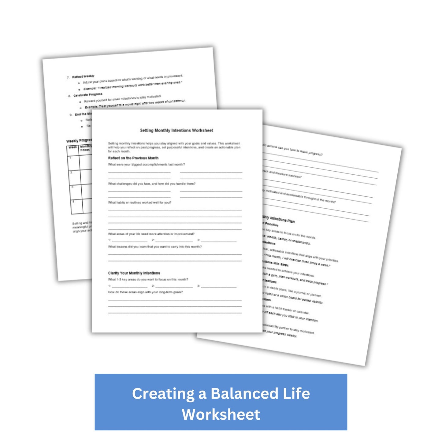 Setting Monthly Intentions PLR Checklist & Worksheet