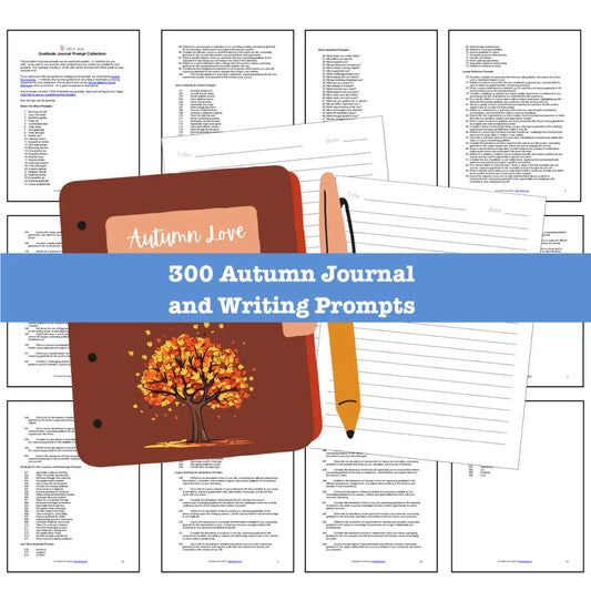 300 Autumn Journal Prompts for Writing - Copy & Paste with PLR Rights