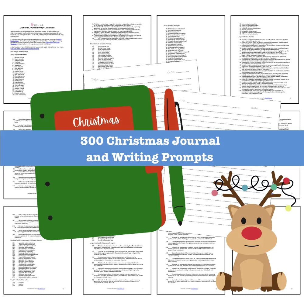 300 Christmas Journal Prompts for Writing - Copy & Paste with PLR Rights