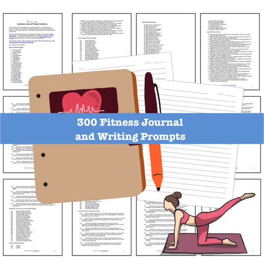 300 Fitness Journal Prompts For Writing - Copy & Paste With Plr Rights Printable Journals