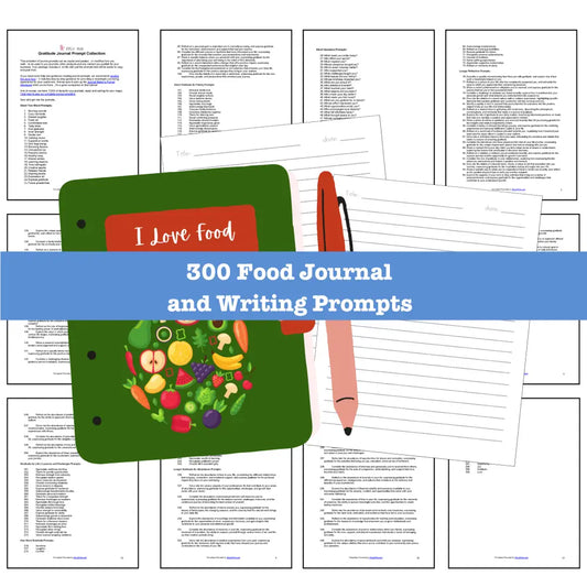 300 Food Journal Prompts For Writing - Copy & Paste With Plr Rights Printable Journals