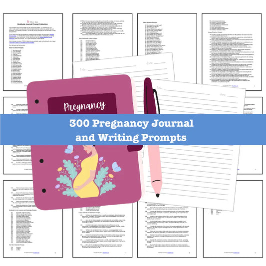 300 Pregnancy Journal Prompts for Writing - Copy & Paste with PLR Rights