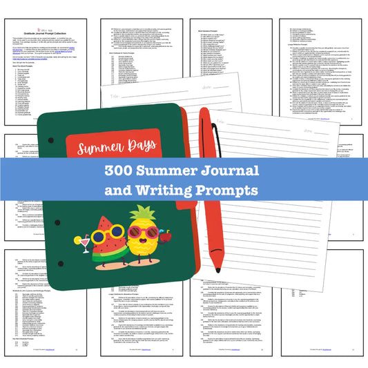 300 Summer Journal Prompts for Writing - Copy & Paste with PLR Rights
