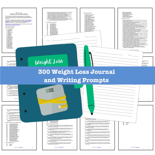 300 Weight Loss Journal Prompts for Writing - Copy & Paste with PLR Rights