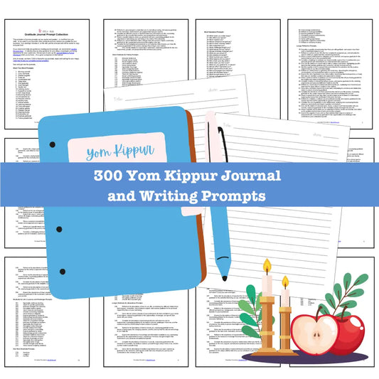 300 Yom Kippur Journal Prompts for Writing - Copy & Paste with PLR Rights