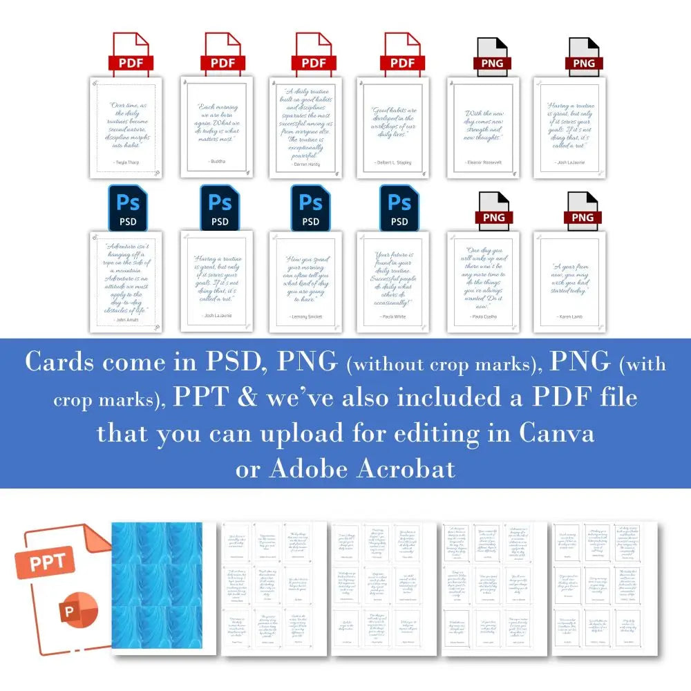 36-Card Daily Routine - Plr Card Deck Business Templates