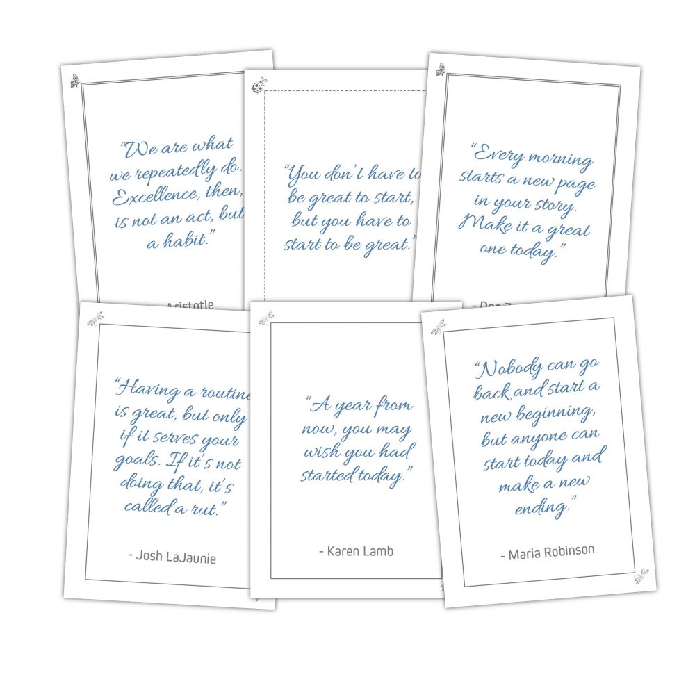 36-Daily Routine Quote - Plr Card Deck Business Templates