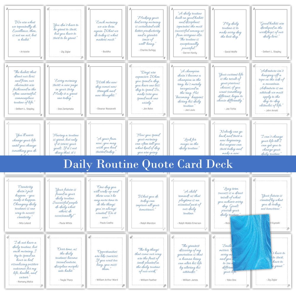 36-Daily Routine Quote - Plr Card Deck Business Templates