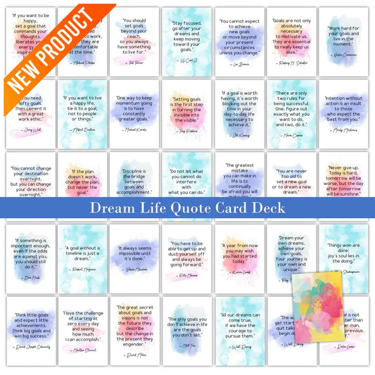 36-Card Dream Life Quote - Plr Card Deck Business Templates