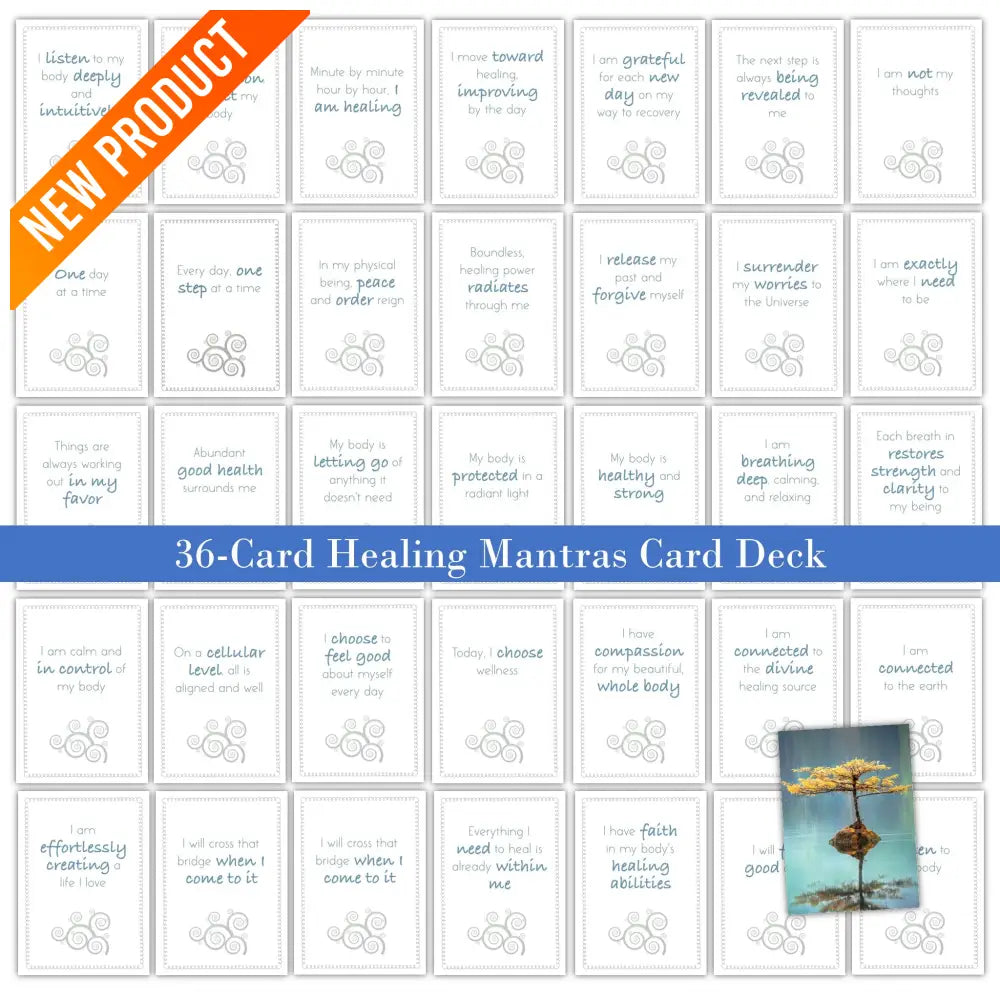 36-Card Healing Mantras - Plr Card Deck Business Templates