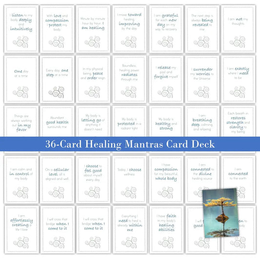 36-Card Healing Mantras - Plr Card Deck Business Templates