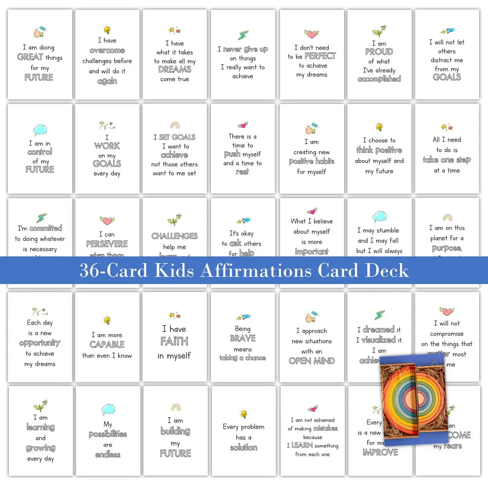 36-Card Kid Affirmations - Plr Card Deck Business Templates