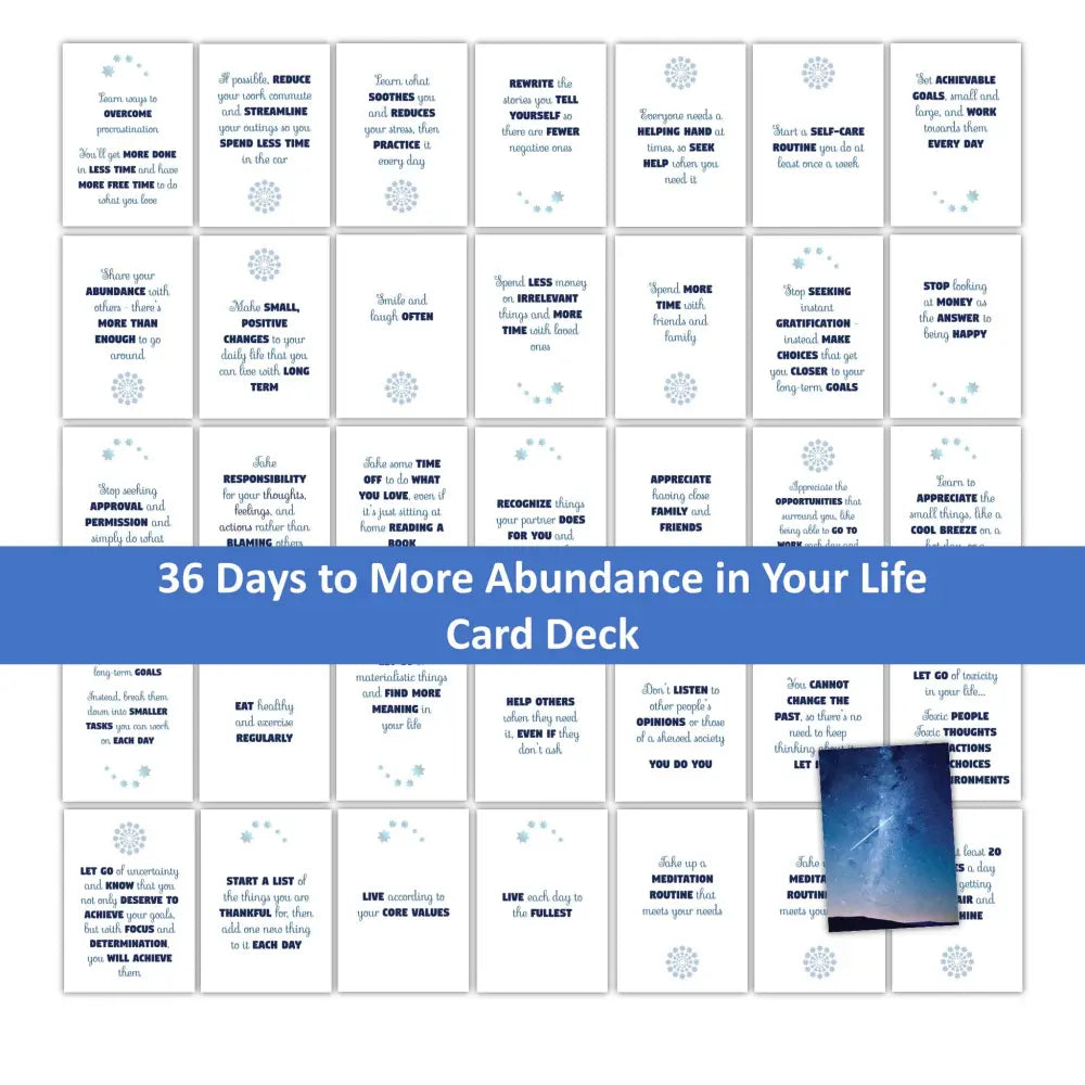 36-Card More Abundance In Your Life - Card Deck Plr Business Templates