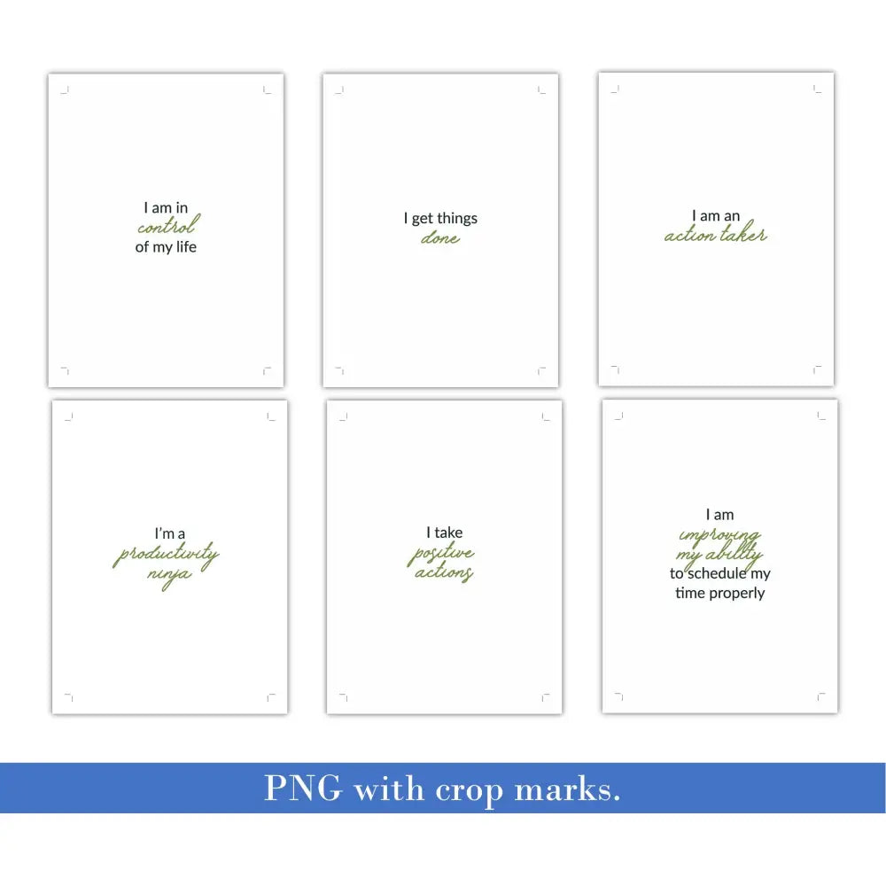 36-Card Stop Procrastination Affirmation Card Deck Business Templates