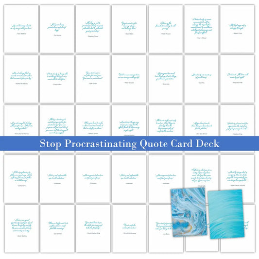 36-Card Stop Procrastination Quote Card Deck Business Templates